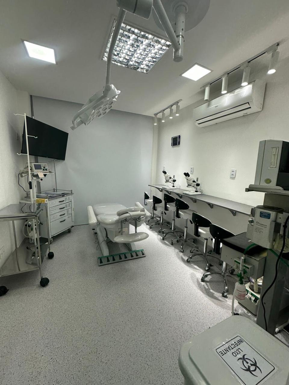 Sala de procedimentos equipada
